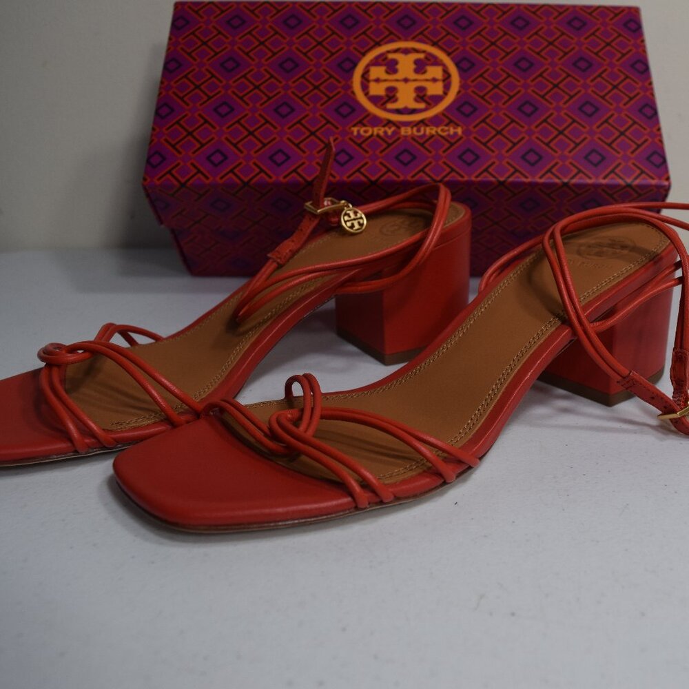 Tory Burch Mini Benton knotted strap sandal color Bright Samba size 8